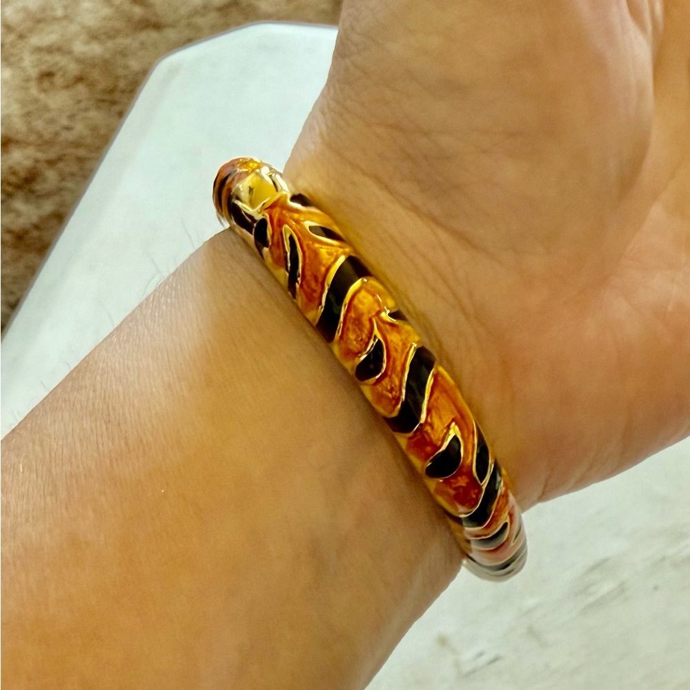 Kenneth Jay Lane Tiger Print Bracelet